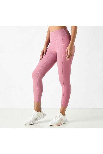 Kappa Ribbed Leggings With Pockets And Elasticated Waistband