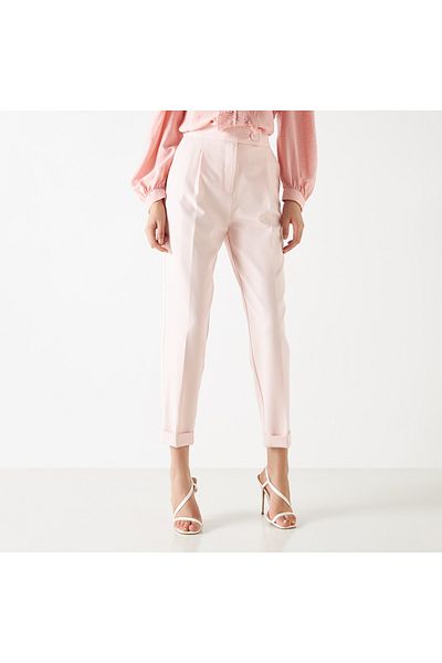 Iconic Tapered Pants With Button Accent And Pockets