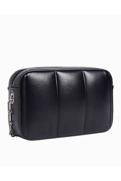 Calvin Klein Black Leather Quilted Adjustable Strap Shoulder Bag - K60K 613076 -Beh