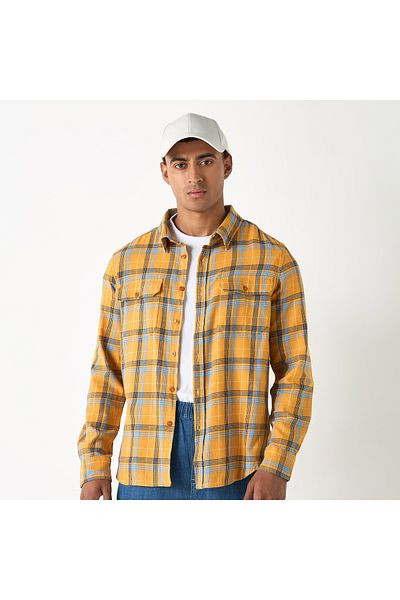Lee Cooper Regular Fit Checked Shirt With Collar And Long Sleeves