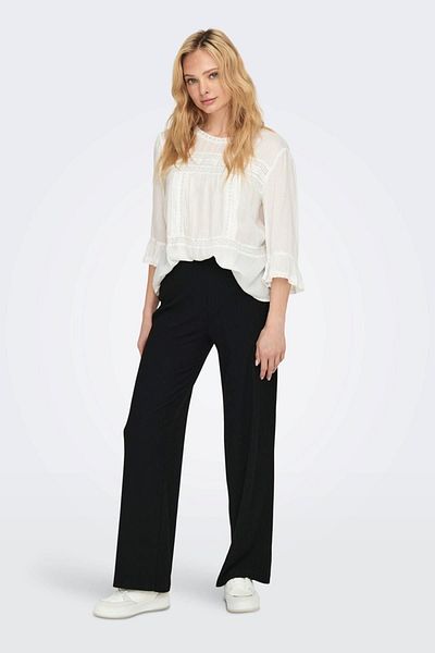 ONLY Women's Wide Leg Black Trousers - 15202195