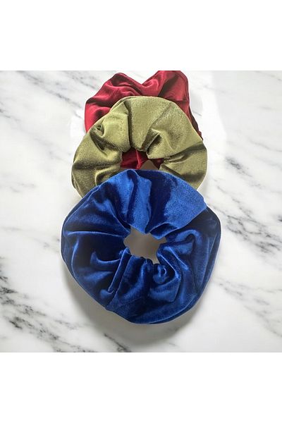 sevimli als accessories Scrunchie pentru femei - Triple Burgundy, Kaki și Albastru