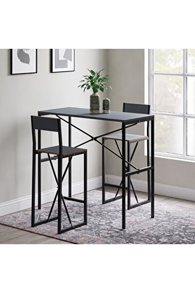 eportatif Gzl Bar Masa Bar Sandalye Yemek Masa Sandalye Takımı Füme 1581