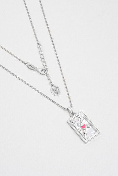 So CHIC... Aşk Dokunuşu 18 Ayar Beyaz Altın Kaplama 45 Cm Gümüş Kolye