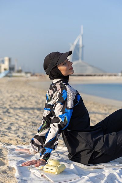 ALFASA Λεπτομερές μαγιό σερβιτόρου Hijab με τρίχες Lian