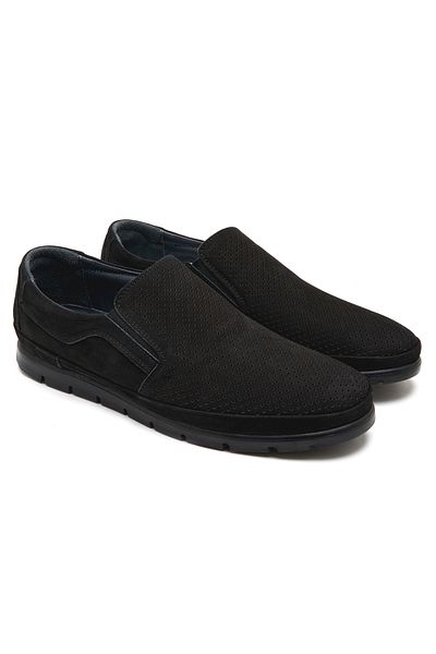 Desa Roberts Black Ανδρικά δερμάτινα παπούτσια Nubuck Casual
