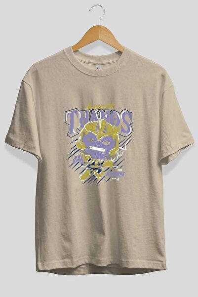 weywot Tricou unisex bej cu imprimeu Thanos Warrior