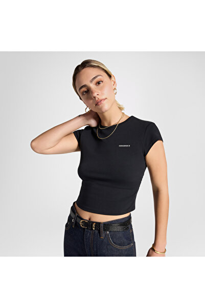 Converse Wordmark Kadın Siyah T-Shirt
