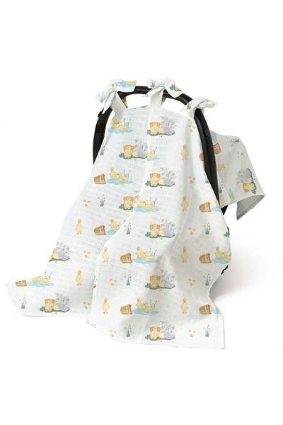 DEUX LAPINS 100% Cotton Muslin Stroller Cover Petits Caneton - Baby Duck Pattern