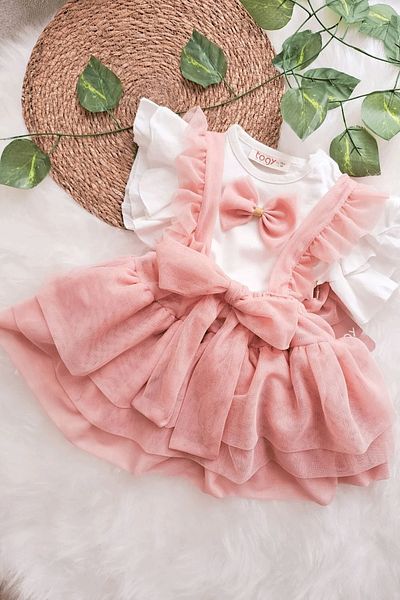 aysskids Mary Baby Girl Special Day Birthday Tutu Fluffy Tulle Salopette Suit