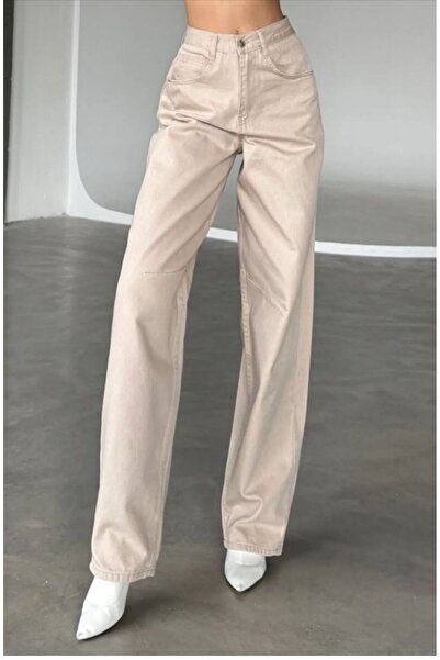 LAMİRAMOOD Green Belamış Green Cream Jean Weight 44-46 Blank Shallow Weight Lowed Tips Women's Pasiftrine Turlu