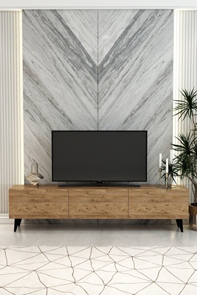 izcodesign Model Vera 180 cm Atlantik Çam 3 Kapaklı TV Ünitesi – Modern TV Se...