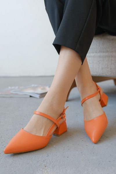 GOFFSHOES Pantofi cu toc scurt Franco portocaliu pentru femei