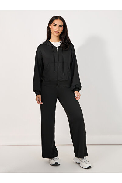 Styli Regular Fit Zip Through Hoodie & Wide Leg Joggers Co-Ords Set