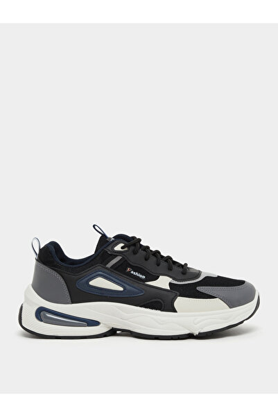 Styli Textured Chunky Sole Lace Up Sneakers
