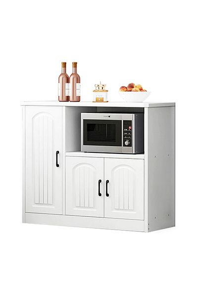 sharpdo Multifunctional Kitchen Storage Cabinet, Modern Pantry Buffet Sideboard with Microwave Organizer