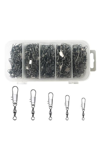 valkyrie 200Pcs Stainless Interlock Swivel Set with Strong Clips 5 Sizes Silver Color