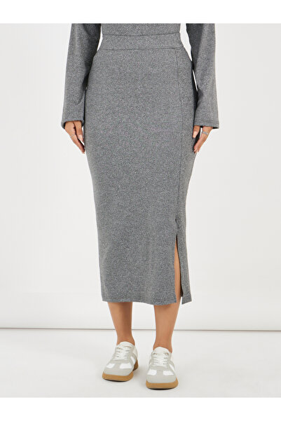 Styli Long Sleeve Knitted Top with Maxi Column Skirt