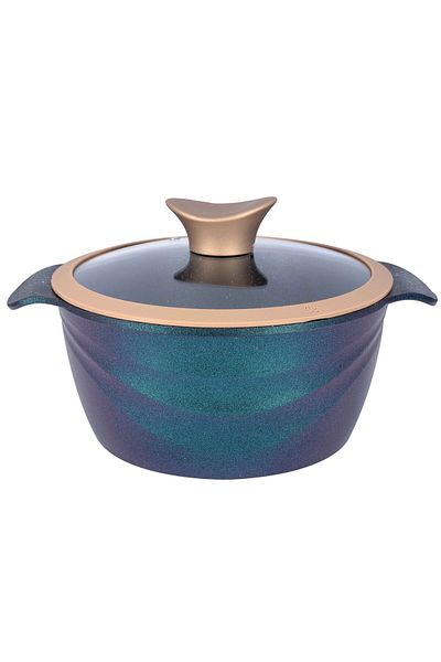 Neoklein Oala Neoklein CSG18-OceanBlue, capac din sticla, 18 cm, 1.8 L, aluminiu, OceanBlue