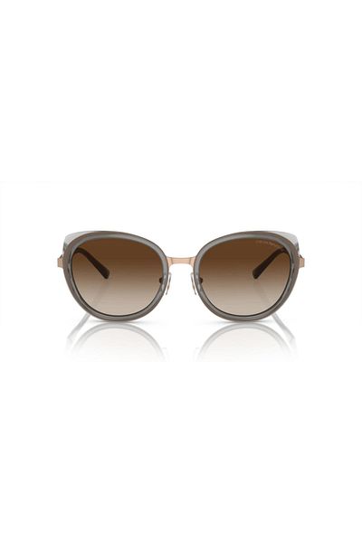 Emporio Armani Woman Round Sunglasses- Ea 2146 - Lense Size:53mm - Shiny Rose Gold/grey