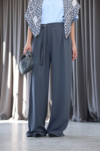 Özge Özgenç Double Pleated Palazzo Trousers with Tie Waist