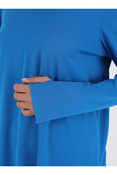 FD SPORTS Blue Train-Fit Crew Neck Quick Dry Tracksuit Top