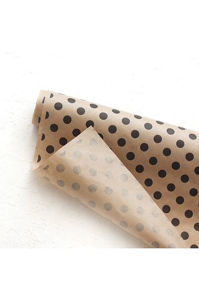 Bimotif Polka Dot Pattern Kraft-Black Bundle Paper, 70X100 Cm, 100 Pieces