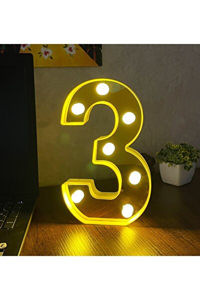 Gift Moda 3d Işıklı Led Harf Dekoratif Aydınlatma Büyük Boy
