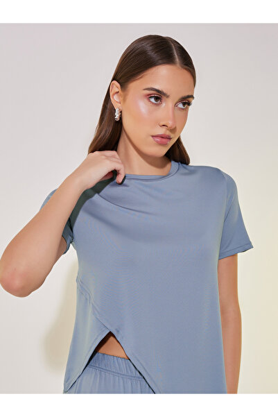 Take Two By Styli Asymmetrical Hem Short Sleeve T-Shirt and Pants Co-Ords