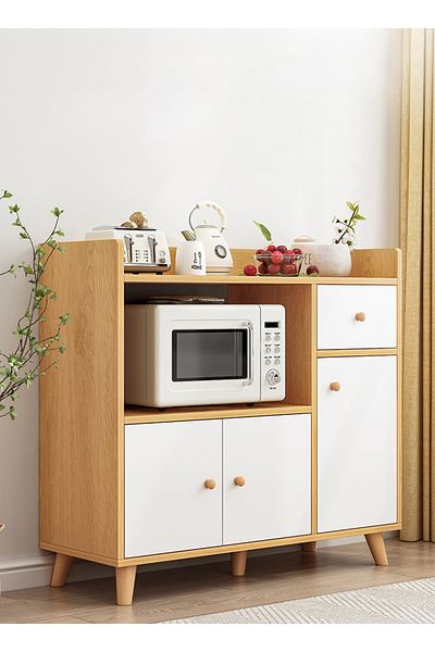 sharpdo Modern Simple Multifunctional Kitchen Sideboard Storage Rack with 3 Door Storage