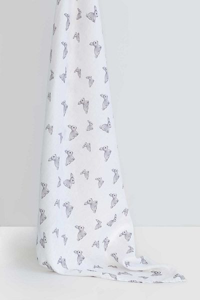 DEUX LAPINS 100% Cotton Muslin Baby Blanket - Iconique Lapin 120X120 cm