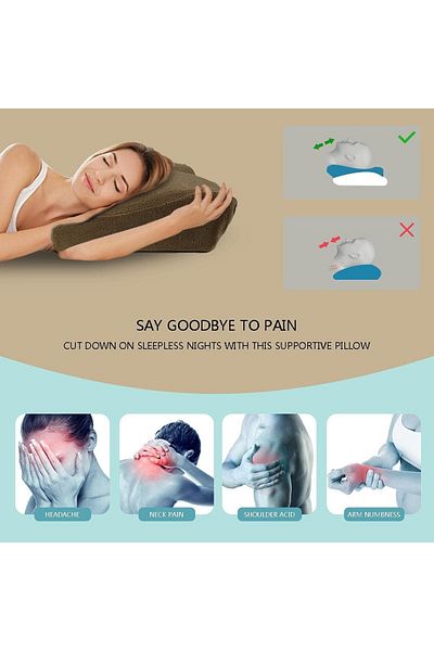 COOYA Contour Memory Foam Pillow, Orthopedic Sleeping, Adjustable Cervical, for Back, Stomach, Camel
