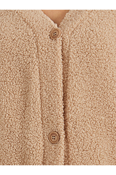 Styli Fur Texture V Neck Top with Buttons & Skirt Co-Ords Set