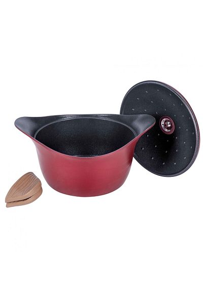 Neoklein Neoklein CS20 pot with lid, diameter 20 cm, capacity 2.1 L, cast aluminum, Red