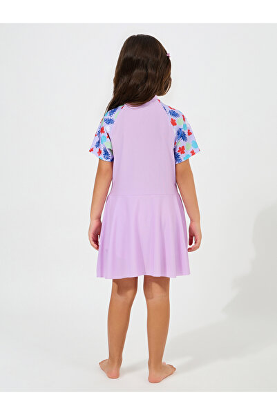 Styli Floral Print Zip Detail Top & Shorts Swim Set