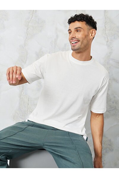 Styli Cotton Rich Oversized T-Shirt with Crew Neck