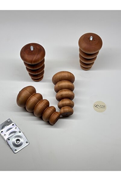 lazzir handle Picior din lemn Boheemian (A19) (Diametru-7,5..Înălțime-13) Set de 4 picioare, inclusiv dispozitiv de montare