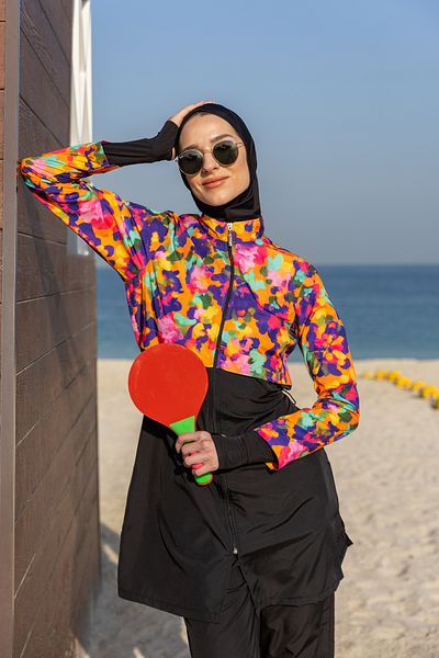 ALFASA Μαγιό Crop Hijab με δάχτυλα