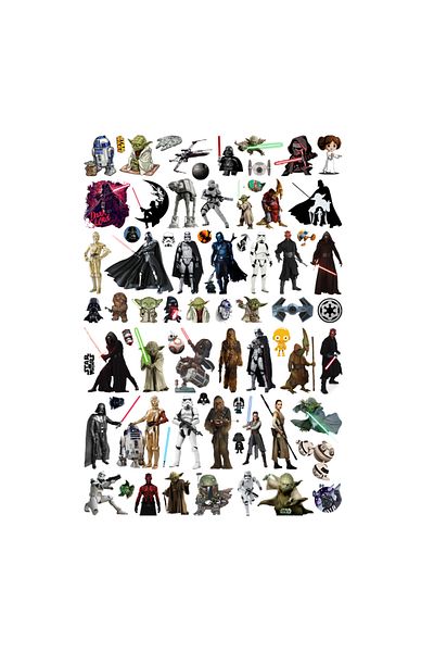 Ororabutik Σετ αυτοκόλλητων 72 τμχ Starwars Star Wars - Σετ αυτοκόλλητων Scrapbook Bullet Journal