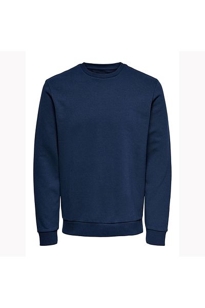 Only & Sons Ανδρικό φούτερ O Neck Plain Dark Blue
