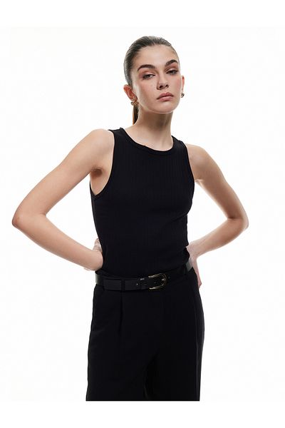 Koton Long Wide Leg Crepe Fabric Trousers with Pockets