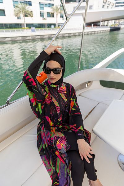 ALFASA Μαγιό Hijab με σχέδιο Island