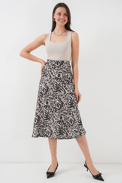 Bigdart Satin Skirt 15806 - Embellish Z.Beige Styline