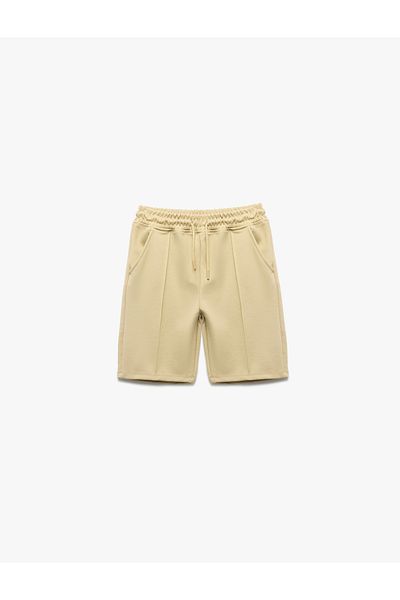 Koton Stitching Detailed Elastic Waist Bermuda Shorts