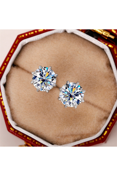 Choice أقراط هويتان E2120 الرائعة ذات 8 مخالب مرصعة بالزركونيوم للنساء أقراط ...