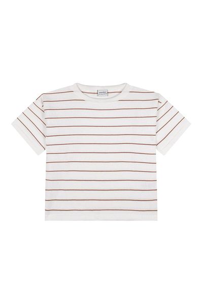 Antebies Beige Striped Knitwear Shorts Set