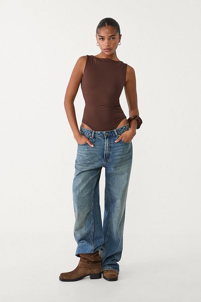 Stradivarius Basic boat neck bodysuit