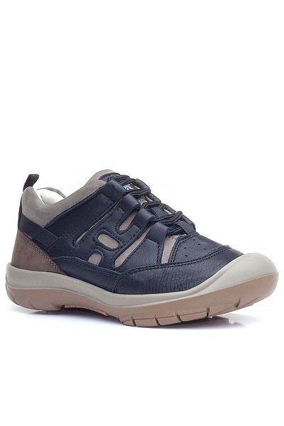Rakerplus Genuine Leather Black Sand Lace-Up Children's Outdoor Shoes