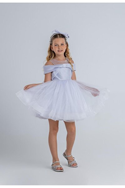 MONİTA فستان سهرة بناتي عصري ومريح مع شكل فيونكة علوية.