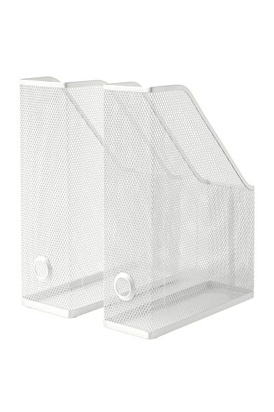 Binbirreyon Metal File Magazine Magazine File 2-Piece White File Holder Df042